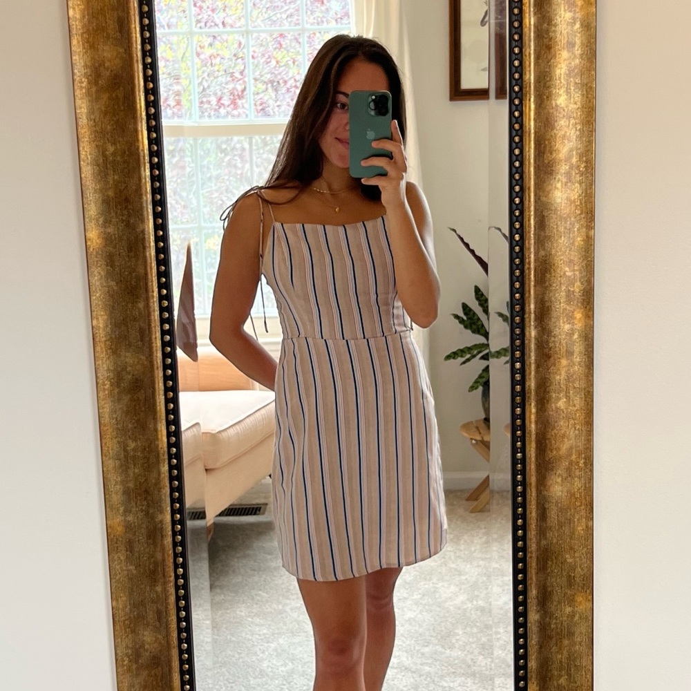 Striped dress with tie straps